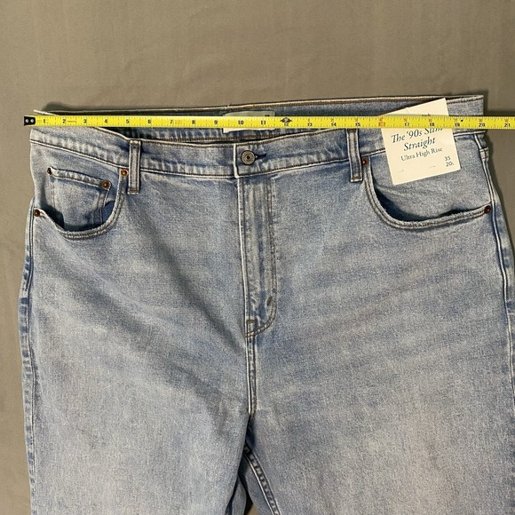 Abercrombie Fitch Jeans Womens 35/20R Light Wash Straight Ultra High Rise NWT$90 - Picture 10 of 13